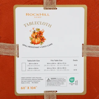 Thumbnail 2: Rockhill Home 60x104 Pumpkin Jacquard Tablecloth 