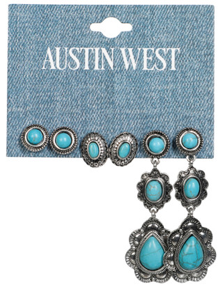Thumbnail 1: SECONDARY 3 Pc Western Drop Stud Earring Set 