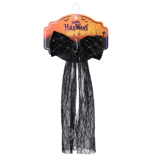 Thumbnail 1: Fantasia Accessories Halloween Black Flocked Hair Bow 