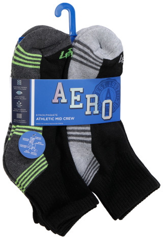 Thumbnail 1: Aeropostale Men's 8 Pk Athletic Mid Crew Socks  