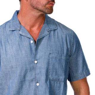 Thumbnail 2: Kenneth Cole Men's Short Sleeve Two Pocket Camp Collar Shirt 