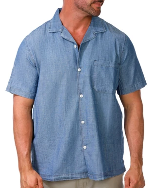 Thumbnail 1: Kenneth Cole Men's Short Sleeve Two Pocket Camp Collar Shirt 