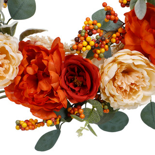 Thumbnail 2: Autumn Gatherings 18 In Orange Berry Lambs Ear Harvest Wreath 