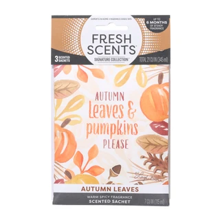 Thumbnail 1: FRESH SCENTS 3 Pk Warm Spicy Autumn Fragrance Sachets 