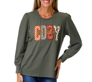 Thumbnail 1: Magical Season Women's Long Sleeve Embellished Cozy Season Top 
