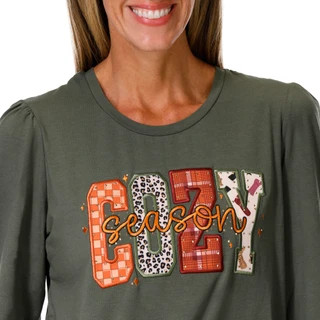 Thumbnail 3: Magical Season Women's Long Sleeve Embellished Cozy Season Top 
