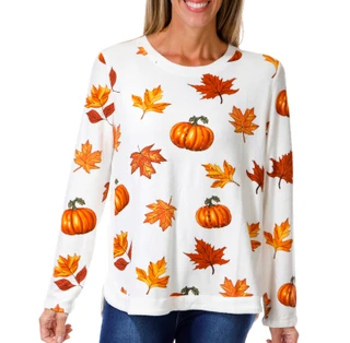Thumbnail 1: Magical Season Women's Long Sleeve Embellished Harvest Sweater 