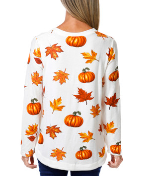 Thumbnail 3: Magical Season Women's Long Sleeve Embellished Harvest Sweater 