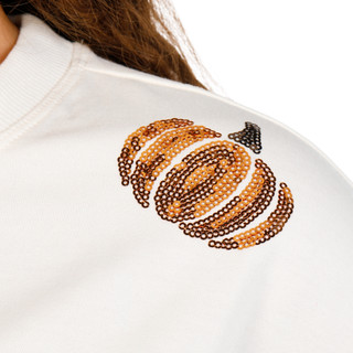 Thumbnail 3: Marled Womens Long Sleeve Sequin Autumn Leaf Sweater 