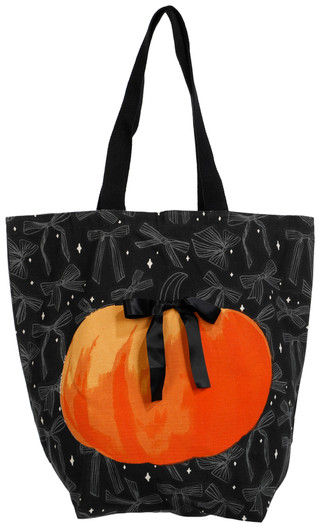Thumbnail 1: Azzure Home Pumpkin Bow Cotton Canvas Tote 