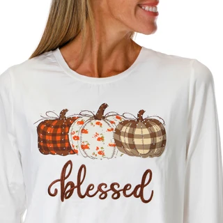 Thumbnail 3: Magical Season Women's Long Sleeve Embellished Pumpkin Top 