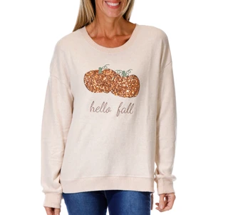 Thumbnail 1: Magical Season Women's Long Sleeve Sequin Pumpkin Sweater 