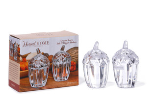 Thumbnail 1: Godinger Crystal Acorn Salt & Pepper Shakers 