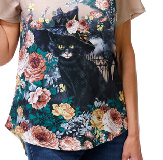 Thumbnail 3: ONE WORLD Women's Short Sleeve Embellished Harvest Top 