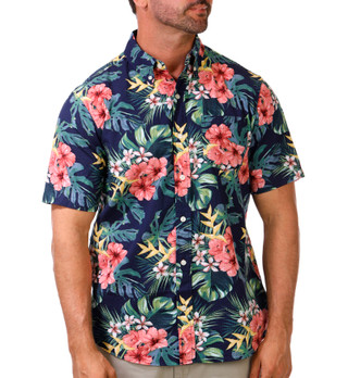 Thumbnail 1: CHAPS Men's Short Sleeve Print Button Down Shirt 