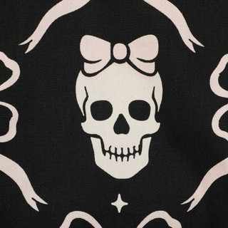 Thumbnail 2: Azzure Home Skull Bows Cotton Canvas Tote 