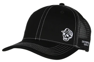 Thumbnail 1: SECONDARY Top Stitch Skull Trucker Hat 