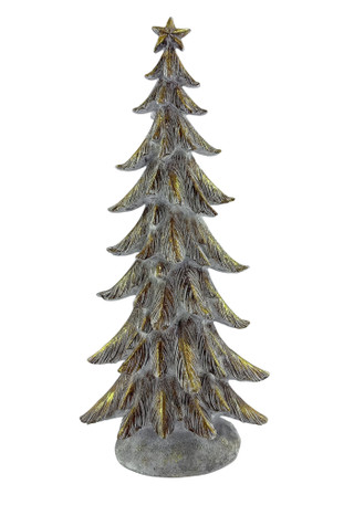 Thumbnail 2: Magical Season 18" Gray & Gold Christmas Tree 