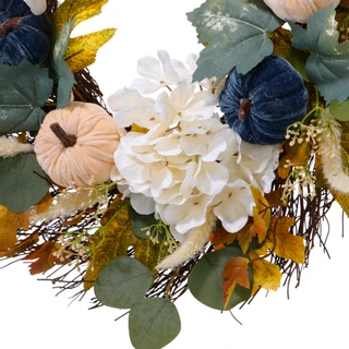Thumbnail 3: Brighten the Season Harvest Velvet Pumpkin Wreath 