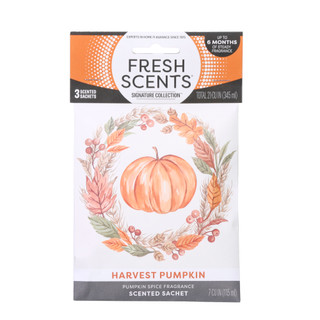Thumbnail 1: FRESH SCENTS 3 Pk Pumpkin Spice Autumn Fragrance Sachets 