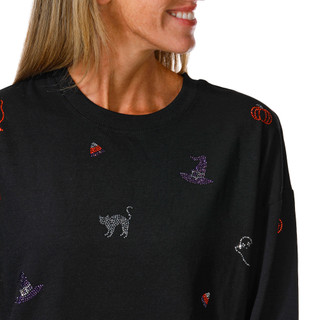Thumbnail 3: Marled Womens Long Sleeve Sequin Halloween Sweater 