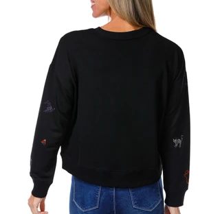 Thumbnail 2: Marled Petite Long Sleeve Sequin Halloween Sweater 