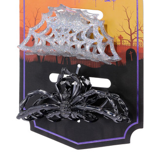 Thumbnail 2: Fantasia Accessories Halloween 2 Pc Spider Hair Claw Clips 
