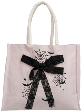 Thumbnail 1: Azzure Home Spiderweb Bow Canvas Shopper Tote  