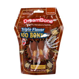 Thumbnail 1: DREAM BONE 4 Pc Chicken Dumbbell Dog Chews 