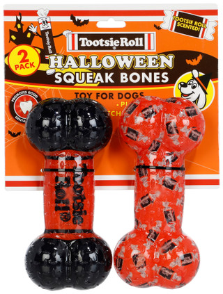 Thumbnail 1: TOOTSIE ROLL 2 Pk Harvest Print Squeak Bones 