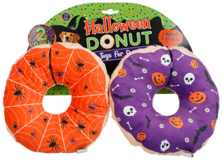 Thumbnail 1: Bow Wow Pet 2 Pk Harvest Donut Crinkle & Squeak Dog Toys 