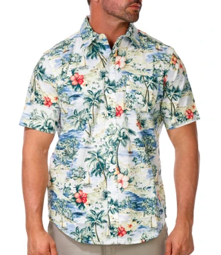 Thumbnail 1: CHAPS Men's Short Sleeve Print Button Down Shirt 