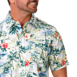 Thumbnail 3: CHAPS Men's Short Sleeve Print Button Down Shirt 