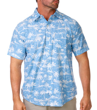 Thumbnail 1: CHAPS Men's Short Sleeve Print Button Down Shirt 