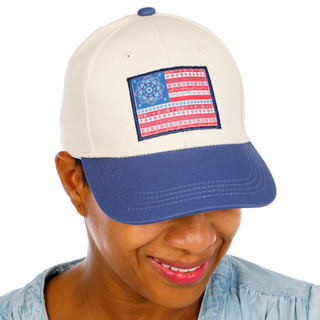 Thumbnail 2: La Valentina American Flag Patch Baseball Cap 
