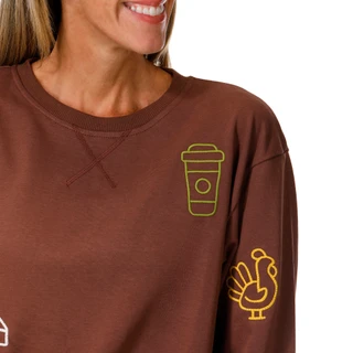 Thumbnail 2: Just Living Women's Long Sleeve Embroidered Harvest Sweatshirt 