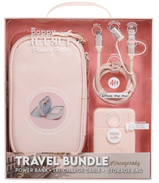 Thumbnail 1: SECONDARY 3 Pc Power Pouch Travel Set 