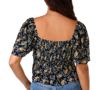 Thumbnail 2: Rip Curl Juniors Short Sleeve Floral Print Top 