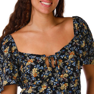 Thumbnail 3: Rip Curl Juniors Short Sleeve Floral Print Top 