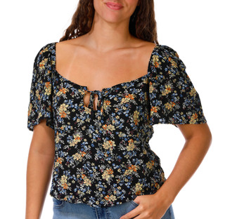 Thumbnail 1: Rip Curl Juniors Short Sleeve Floral Print Top 