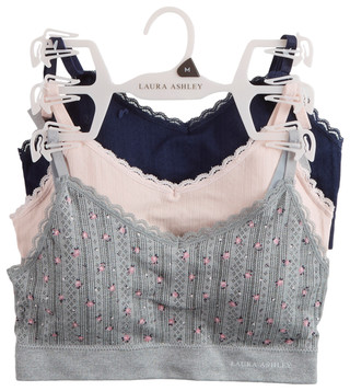 Thumbnail 1: Laura Ashley Women's 3 Pack Pointelle Bras 