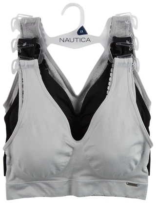 Thumbnail 1: Nautica Plus 3 Pack Seamless Lace Trim Bras 