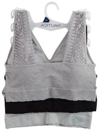 Thumbnail 2: Nautica Plus 3 Pack Seamless Lace Trim Bras 