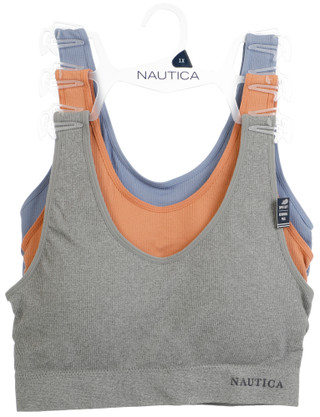 Thumbnail 1: Nautica Plus 3 Pack Ribbed Seamless Bras 