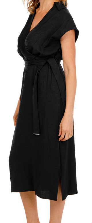 Thumbnail 2: DKNY Women's Short Sleeve Wrap Midi Dress 