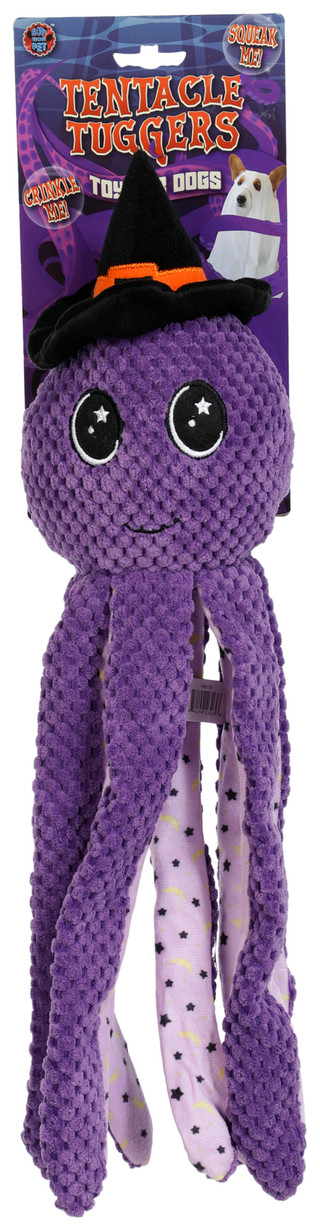 Thumbnail 1: Bow Wow Pet Harvest Witch Octopus Crinkle Dog Toy 