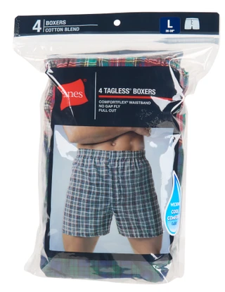 Thumbnail 1: Hanes Men's 4 Pk Tagless Boxers 