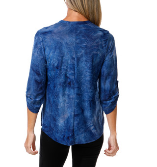 Thumbnail 2: Ava & Grace Women's 3/4 Sleeve Henley Neck Top 
