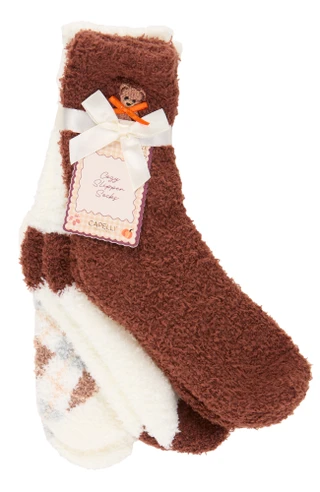 Thumbnail 1: Capelli NY Women's 3 Pk Cozy Slipper Socks  