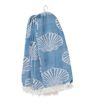 Thumbnail 1: SHABBY CHIC 3 Pk Seashell Kitchen Towels w/ Fray Edges 
